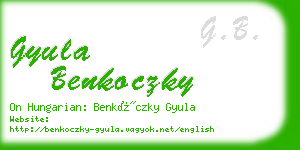 gyula benkoczky business card